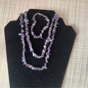 Amethyst Gemstone Necklace Set